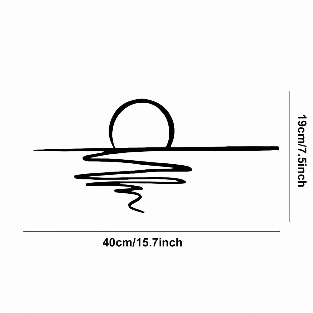 Sonnenaufgang Metall Wandbild – Matte Schwarze Wanddekoration