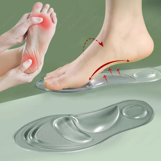 Medizinische Silikon Orthopädische Einlegesohlen Damen | Fußgewölbeunterstützung & Massage Gel Pads bei Plattfüßen & Plantarfasziitis Kaufschwan®