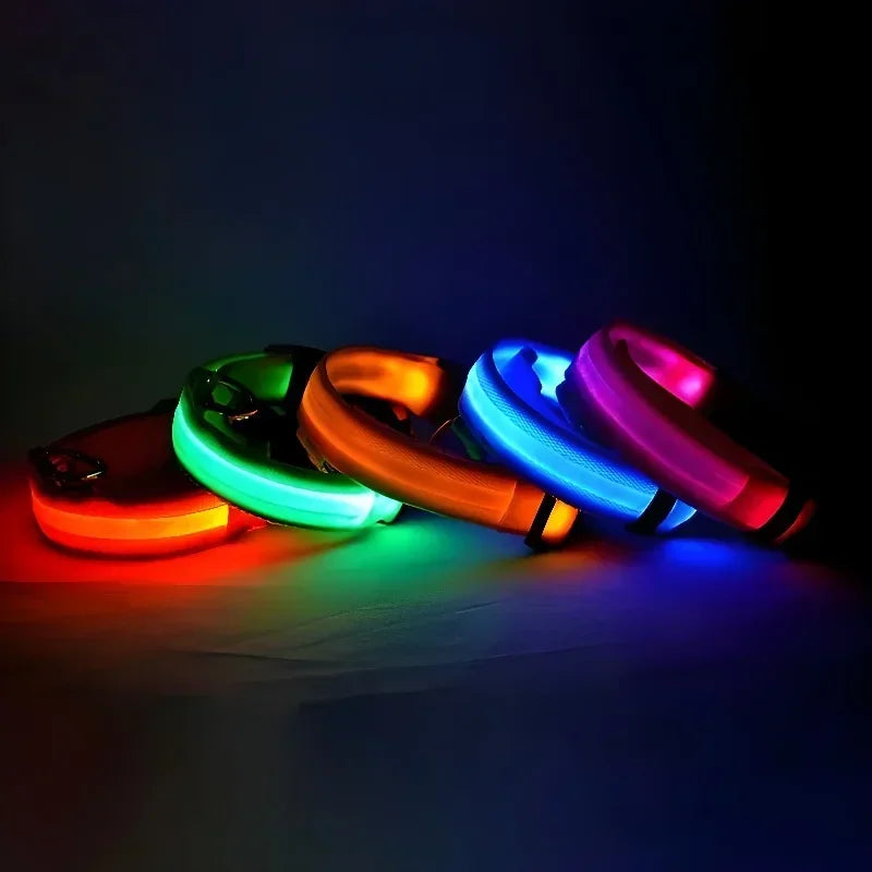 LED Leuchtendes Hundehalsband Nylon Blinkend Nacht Sicherheit Fluoreszierend Verstellbar für Hunde Kaufschwan®