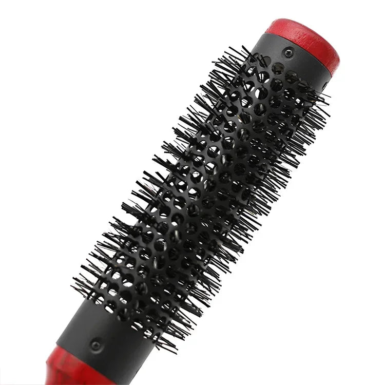 Professionelle Antistatische Rundbürste – Wildschweinborsten Föhn- & Lockenbürste | Styling-Tool für Lockiges Haar & Salon