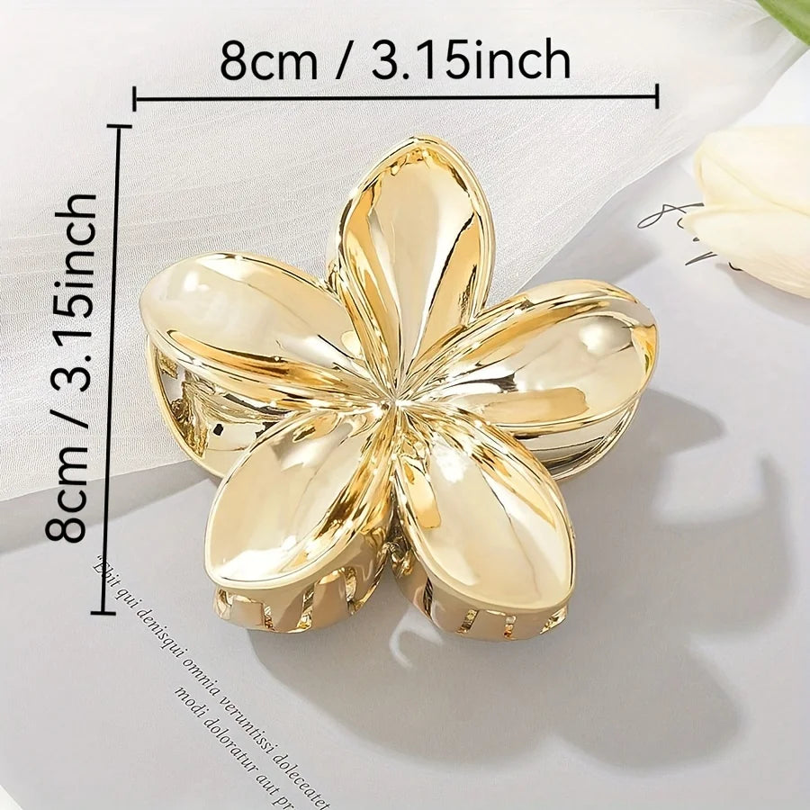 Große Blumen-Haarklammer – Elegantes Haaraccessoire mit Blumenmuster für Damen Kaufschwan® Gold