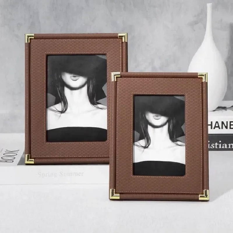 Minimalistischer Leder Bilderrahmen – Stilvoller Desktop Fotorahmen für Moderne Wohn Dekoration Kaufschwan®