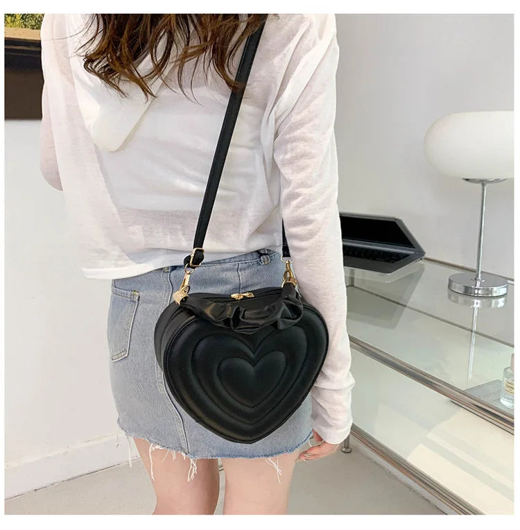 Herzform Schultertasche – Kleine PU Leder Crossbody & Handtasche mit Henkel für Damen | Designer Love Bag Kaufschwan®