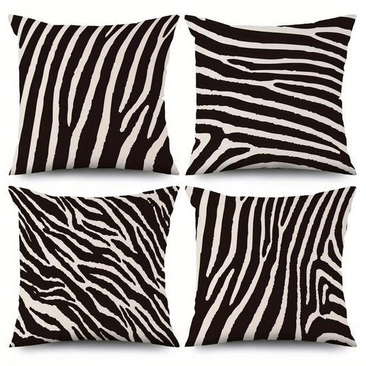 Schwarz-Weiß Zebra Muster Kissenbezüge | Dekorativer Bezug für Sofa, Auto & Schlafzimmer Kaufschwan®