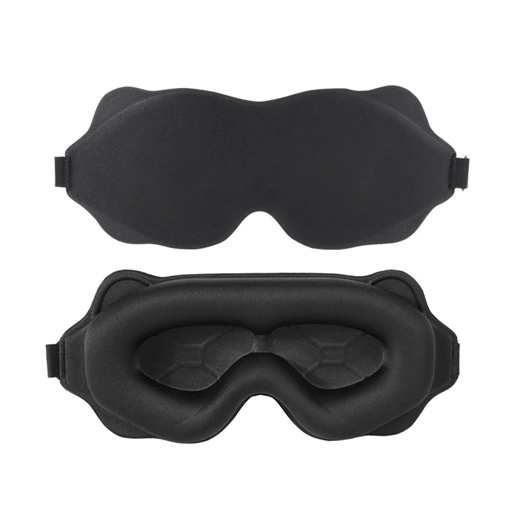 Schlafmaske Augenklappe | Leichte Reise-Augenmaske | Tragbare 3D Schlafmaske für Nacht & Entspannung Kaufschwan® 1 Stück-Schwarz