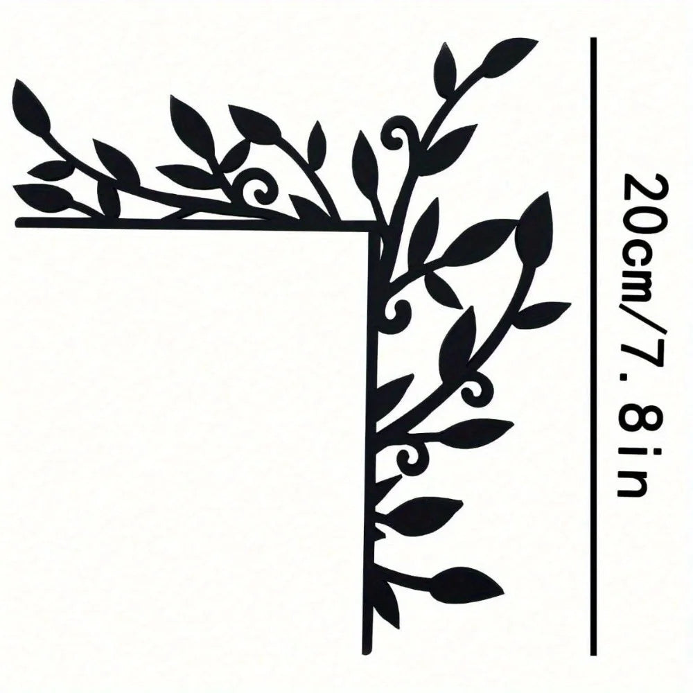 Nordische Schwarze Eisen Right-Angle Pflanzen Wanddekoration – Wasserdicht & Rostfrei für Schlafzimmer und Wohnzimmer