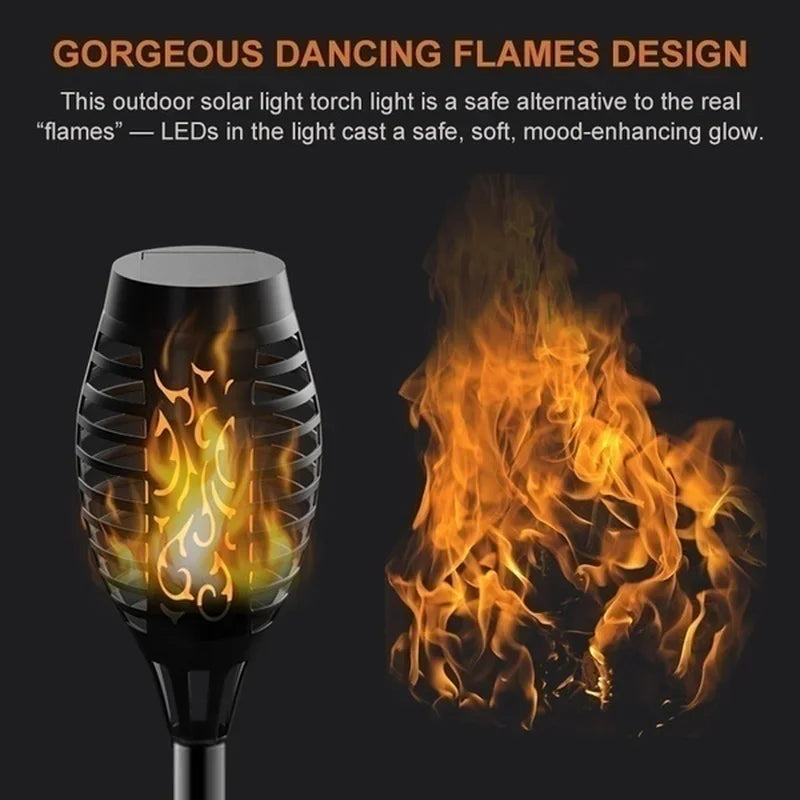 1/2/4/6/8/10 Stück Solar Flammen Fackellichter – Flackernde wasserdichte Gartenbeleuchtung für Rasen, Wege, Hof & Terrasse Kaufschwan®