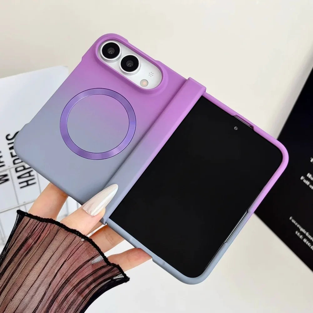 Magnetische Schutzhülle mit Farbverlauf für iPhone Duo Ultra 18 Fold – MagSafe-Kompatible Matte Hart-PC-Hülle mit Scharnierschutz Kaufschwan®