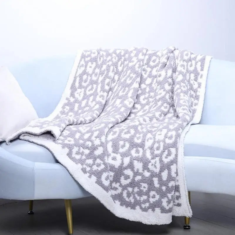 Superweiche Leopardendruck Gestrickte Fleece-Decke – Warme, leichte Sofa-Nickerchen-Decke Kaufschwan®