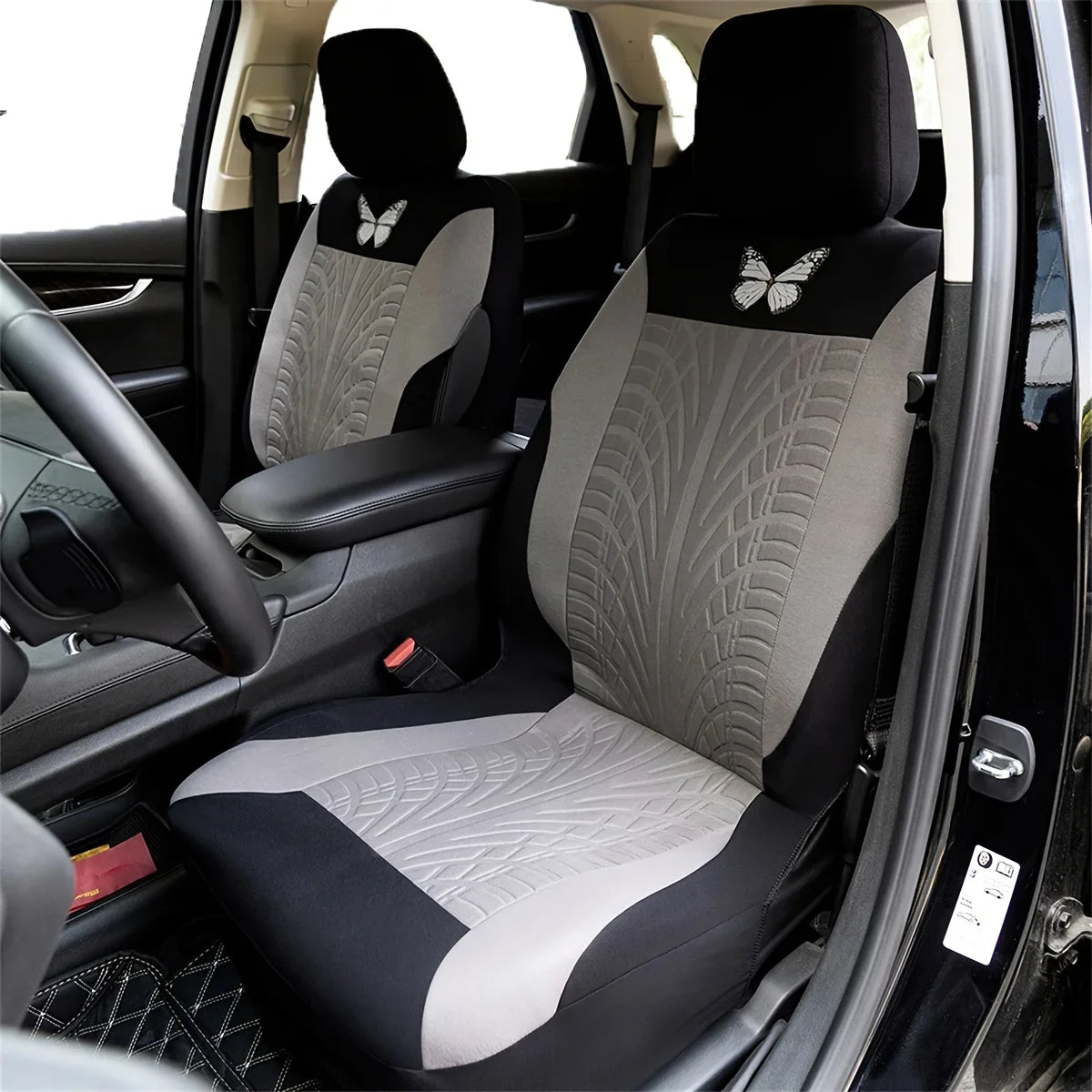 Universelles Autositzbezüge-Set – Vollständiges Set mit eleganter Schmetterlingsstickerei für Auto, SUV, Van & LKW Kaufschwan®