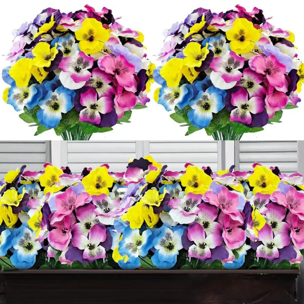 Künstliche Stiefmütterchen – UV-beständiger Kunstblumenstrauß für Vase, Garten, Veranda, Balkon & Innen-/Außendekoration Kaufschwan®