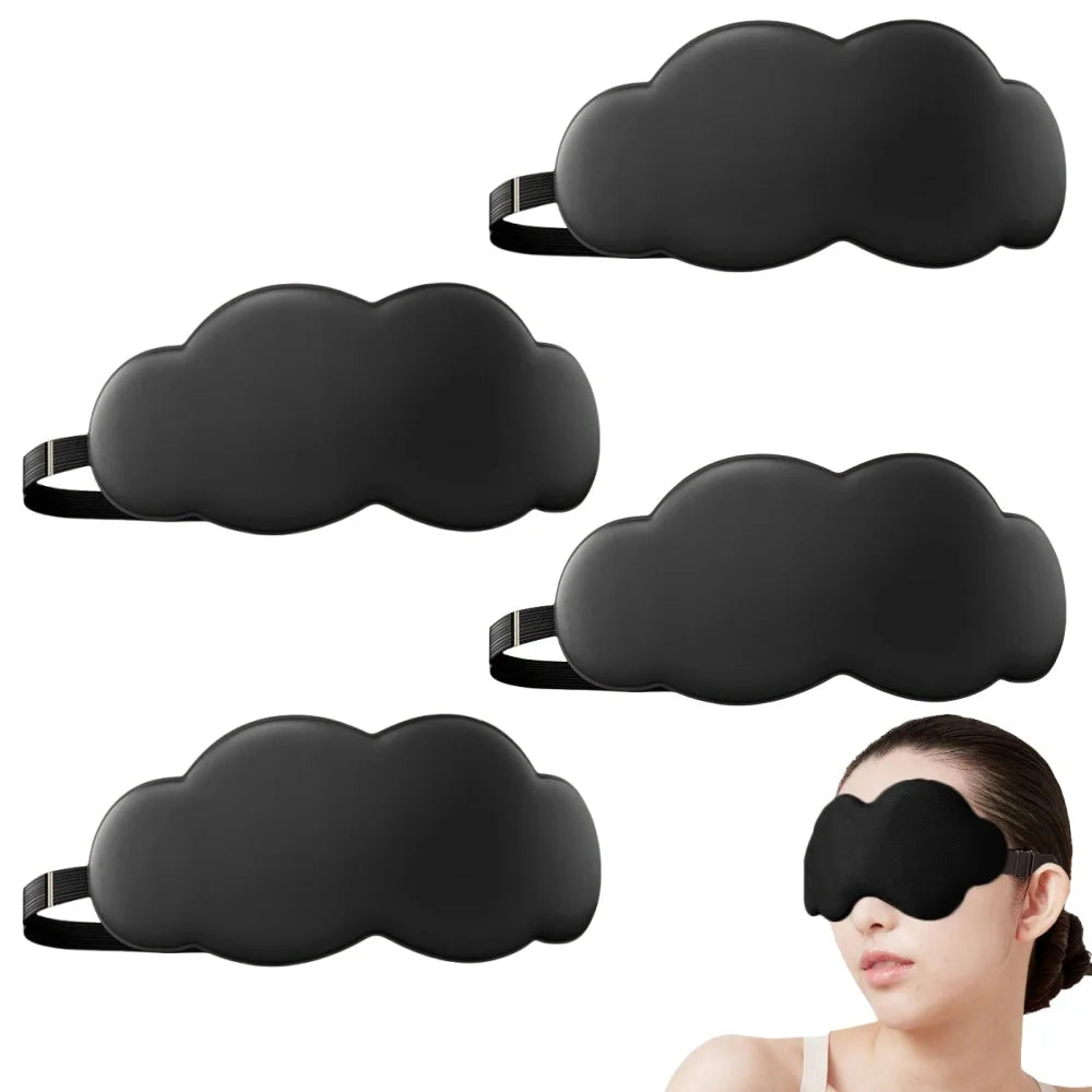 3D Schlafmaske mit Kontur | 100% Lichtblockierende Augenmaske | Ultrasofte, Hautfreundliche & Atmungsaktive Augenabdeckung für Schlaf, Reisen & Yoga Kaufschwan® Wolkenstil 4 Stück