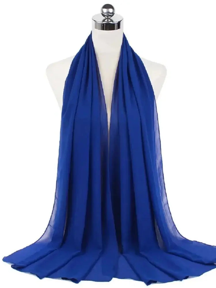 Damen Hijab aus Chiffon – Sofort Tragbares Kopftuch | Einfarbiger Instant Hijab Schal, Arabischer Wrap & Islamischer Schal Kaufschwan® Royalblau