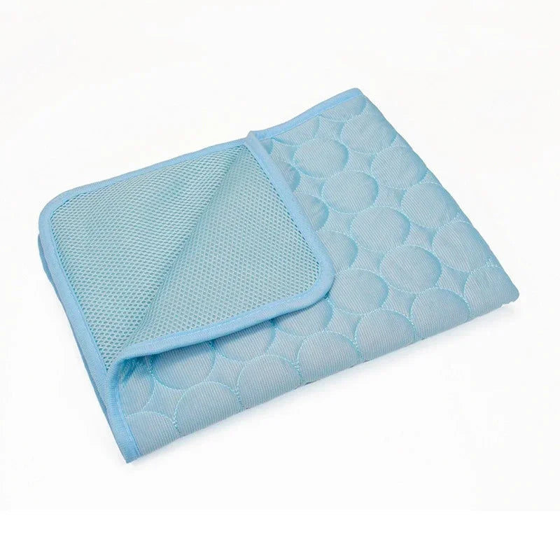 Sommer Kühlmatte für Haustiere - Atmungsaktive Waschbare Selbstkühlende Liegematte für Hunde, Katzen und Sofa Kaufschwan® Hellblau XS-40X30cm