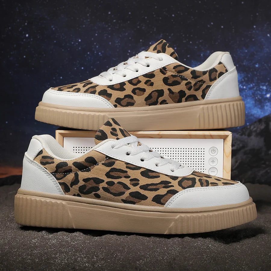 Frühling Damen Sneaker mit Leopardenmuster – Retro Chunky Casual Schuhe | Bequemes Flach-Design & Vielseitige Mode Kaufschwan®