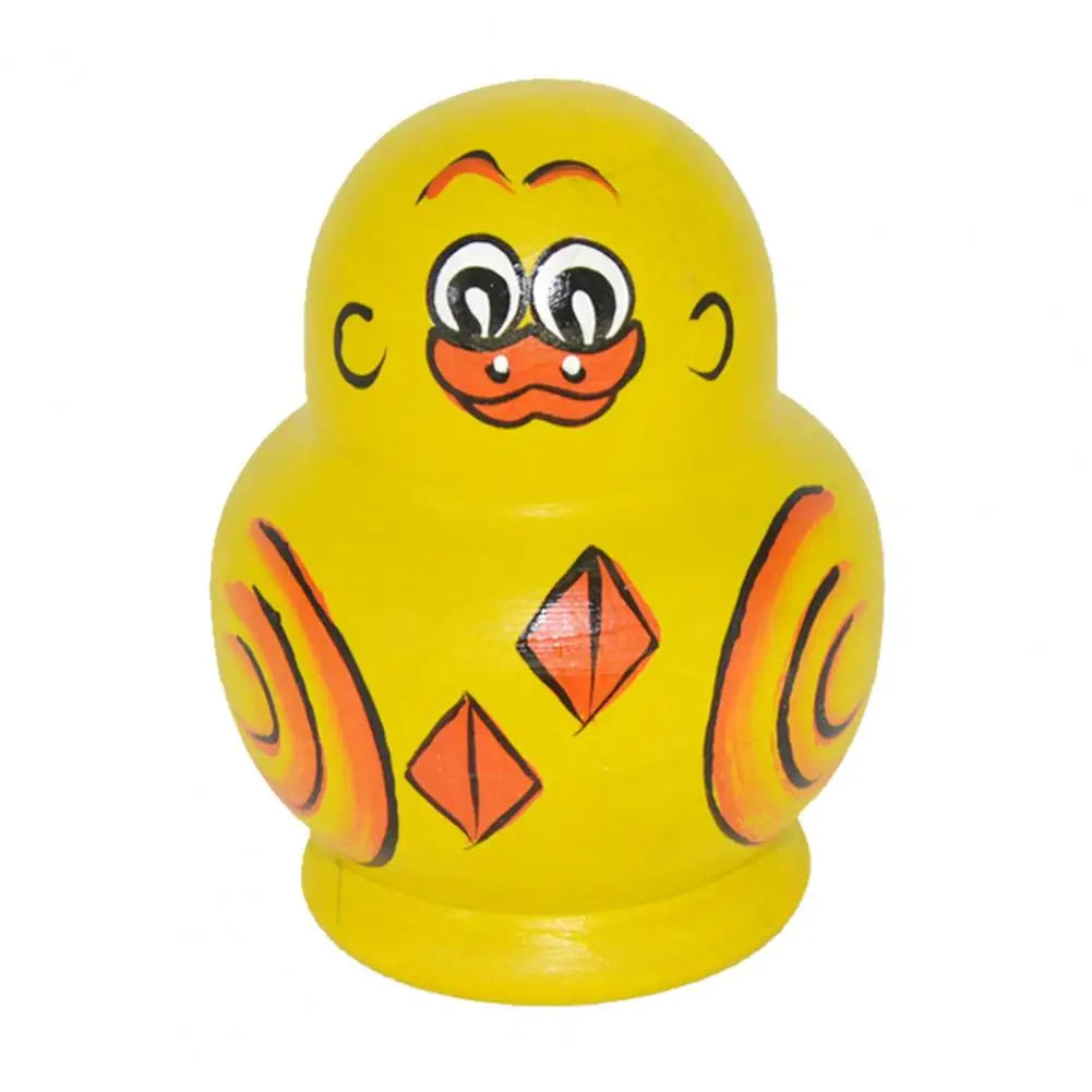 Handgemachte Holz-Enten Matrjoschka – 10-Schicht Gelbe Enten Nestpuppen Set | Stapelspielzeug & Schreibtisch-Deko