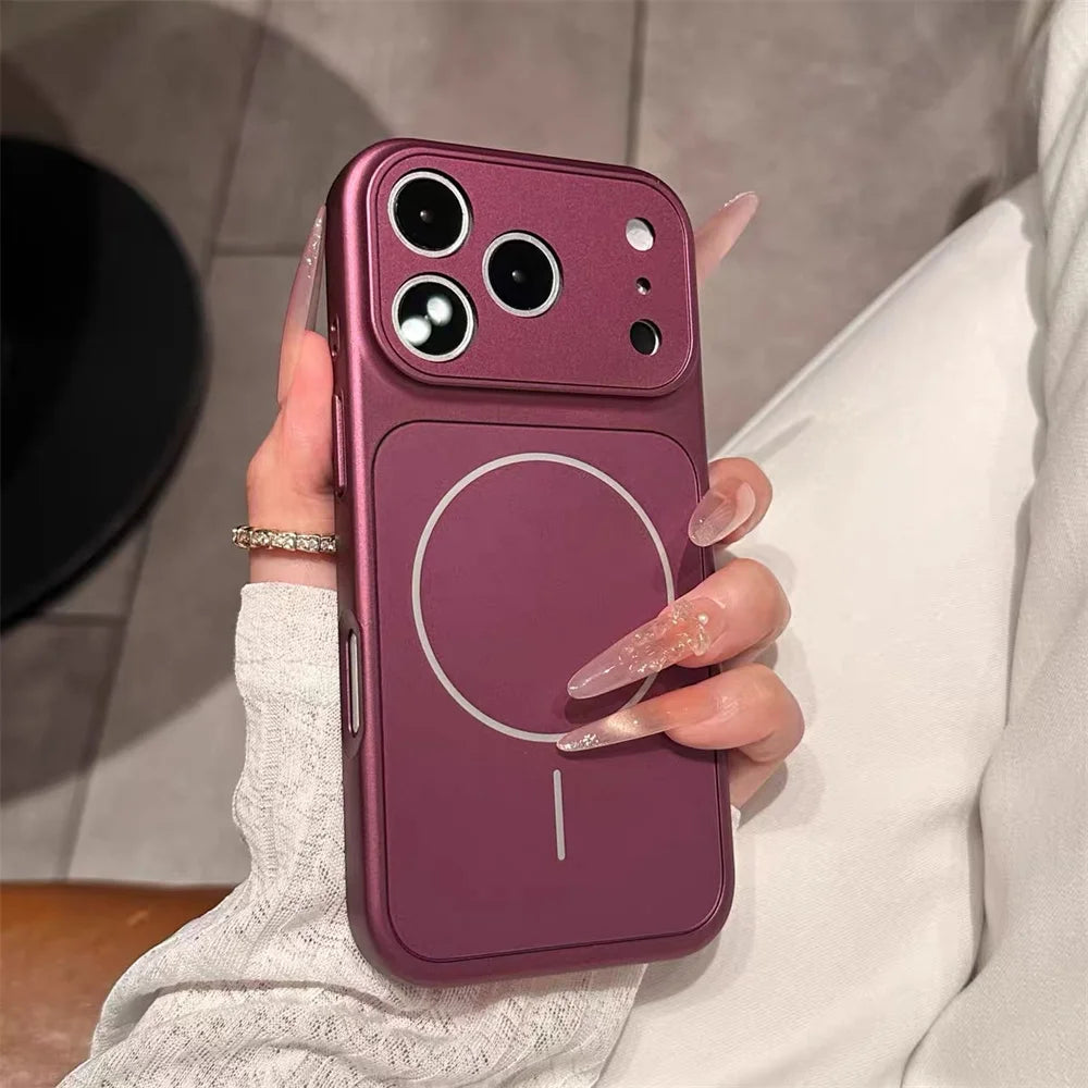 Elegante Matte Weinrote MagSafe-Hülle für iPhone 18 Pro & iPhone 18 Pro Max – Magnetische Stoßfeste Schutzhülle mit Kameraschutz Kaufschwan® Weinrot iPhone 18 Pro