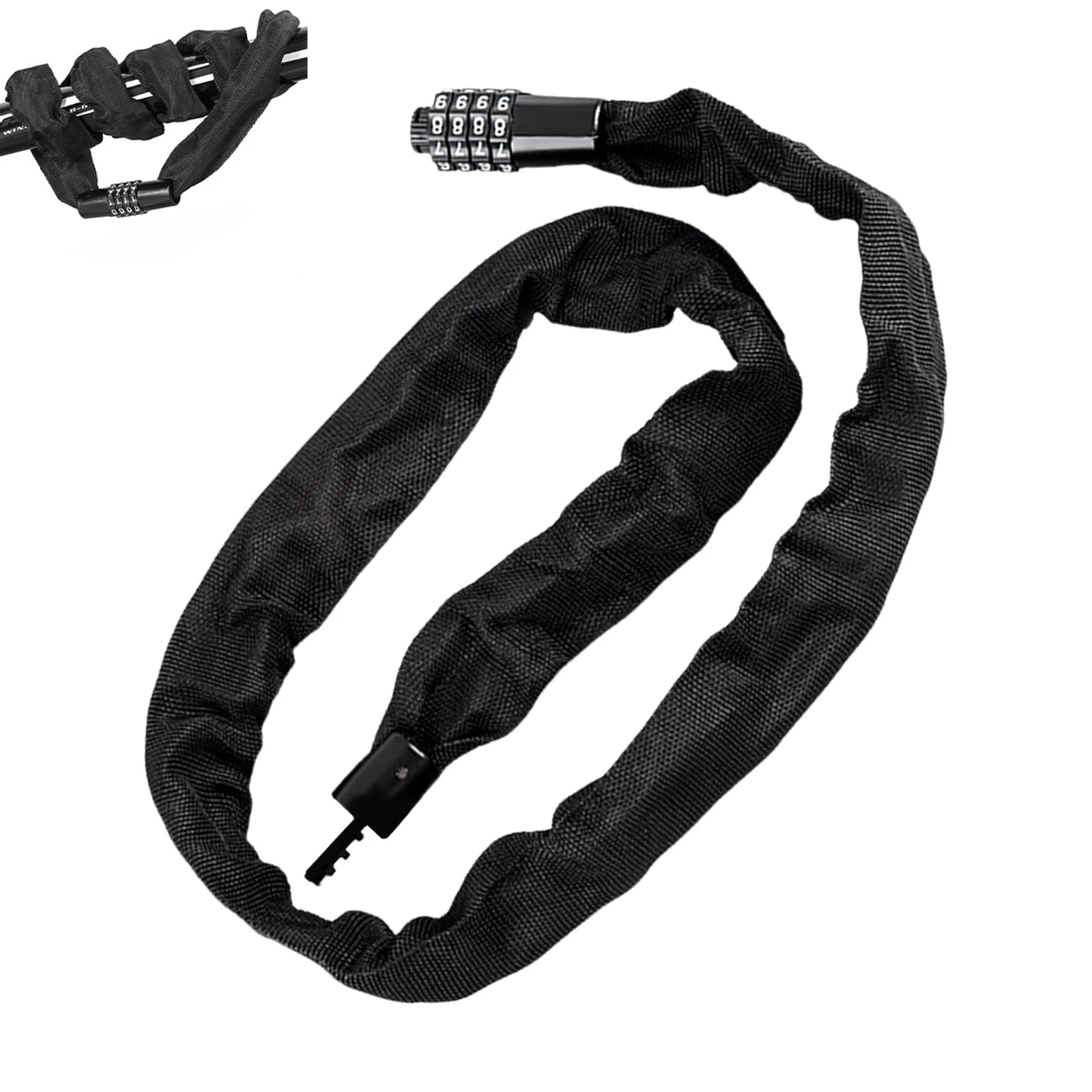 Anti-Diebstahl Fahrrad Kettenschloss – Universelles Zahlenschloss für Fahrrad, Roller & Skateboard | 4-stelliger Code 80/100/120cm Kaufschwan®