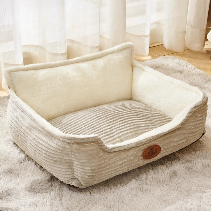 Abnehmbares Waschbares Hundebett – Warmes Herbst Winter Haustier Sofa Nest Kaufschwan® Grau S 45x50cm