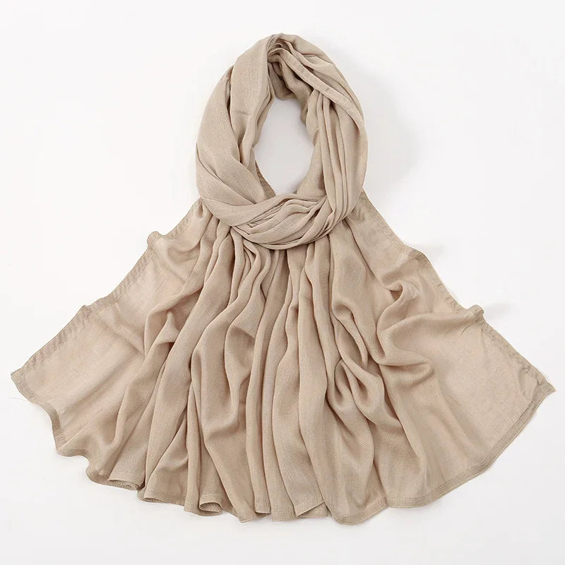 Damen Hijab Schal aus Baumwolle, Rayon & Modal – Großformat 190×85cm | Muslimisches Kopftuch, Eleganter Turban & Umschlagtuch