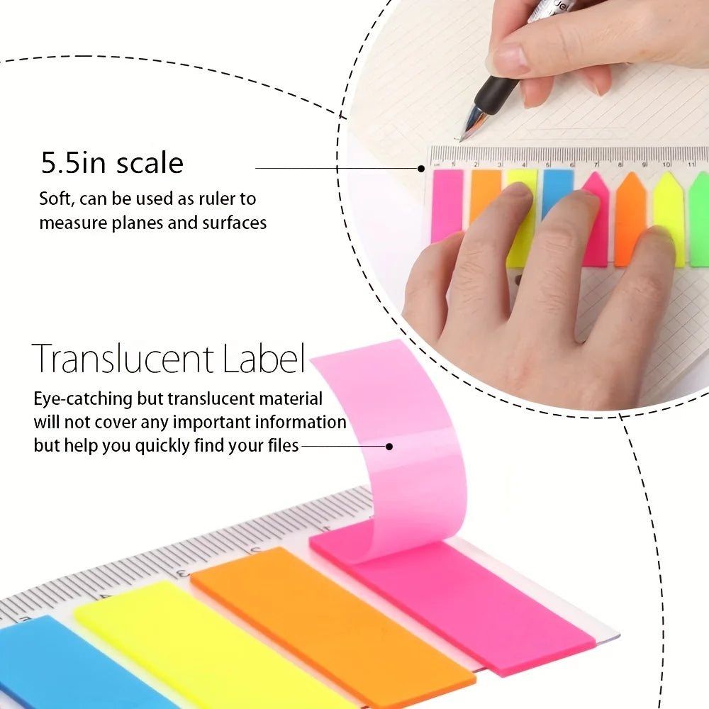 200 Stück Haftmarkierungen – Bunte Sticky Tabs für Bücher, Notizbücher, Register & Pfeil-Markierungen Kaufschwan®