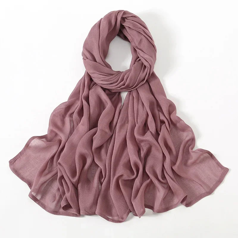 Damen Hijab Schal aus Baumwolle, Rayon & Modal – Großformat 190×85cm | Muslimisches Kopftuch, Eleganter Turban & Umschlagtuch