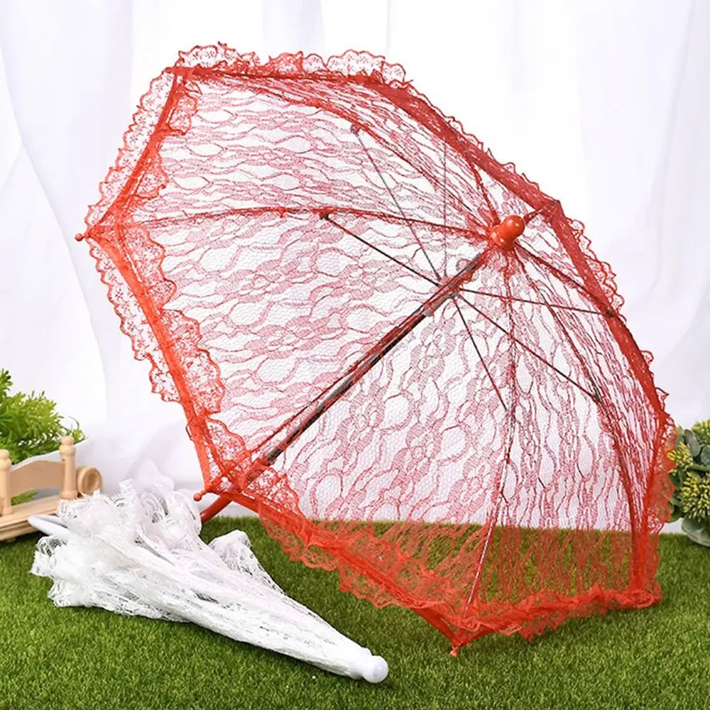 Eleganter Spitzen Brautschirm – Floraler Hochzeitsschirm im Vintage Stil Kaufschwan®