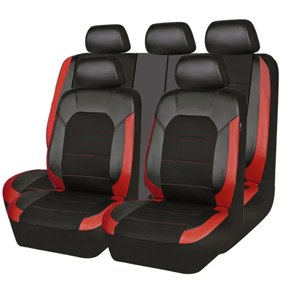 Universelles PU-Leder Autositzbezug-Set – Vollschutz für vorne & hinten, passend für 5-Sitzer Autos & LKWs Kaufschwan®