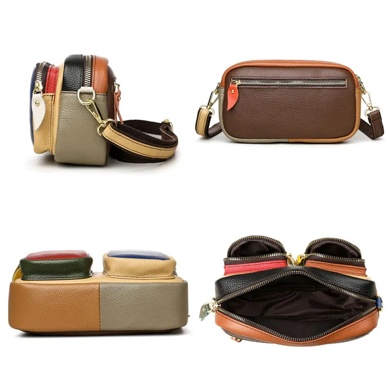 Hochwertige Leder Messenger Bag – Luxus Damen Schulter Handtasche mit Mehreren Fächern & Modische Geldbörse Kaufschwan®