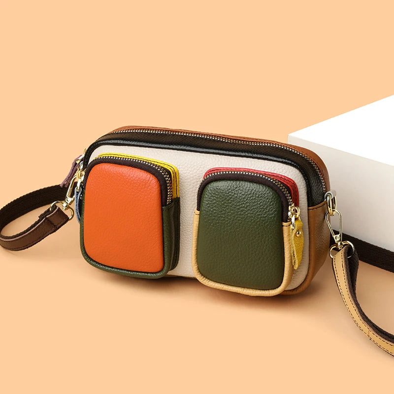Hochwertige Leder Messenger Bag – Luxus Damen Schulter Handtasche mit Mehreren Fächern & Modische Geldbörse Kaufschwan®