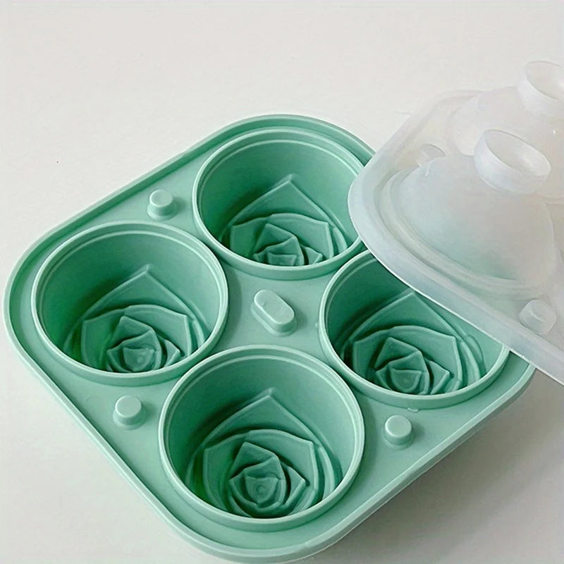 Rosenförmige Eiswürfelform – Elegante Eiswürfel für Getränke & Desserts Kaufschwan® Grün