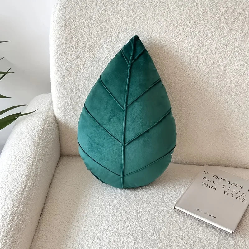Kristall Ultra Weiches Grünes Blatt Kissen | Dekoratives Blattförmiges Kissen | Valentinstag & Festliche Wohn-Dekoration Kaufschwan® Dunkelgrün 38x25cm
