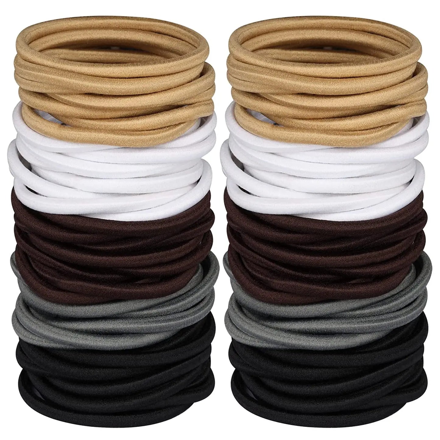 10/50 Stück 4mm Haarschonende Elastische Haargummis | Mixfarben & Schwarz Pferdeschwanzhalter für Damen, Herren, Mädchen & Jungen | Großpackung Kaufschwan® Set 1 10er Set