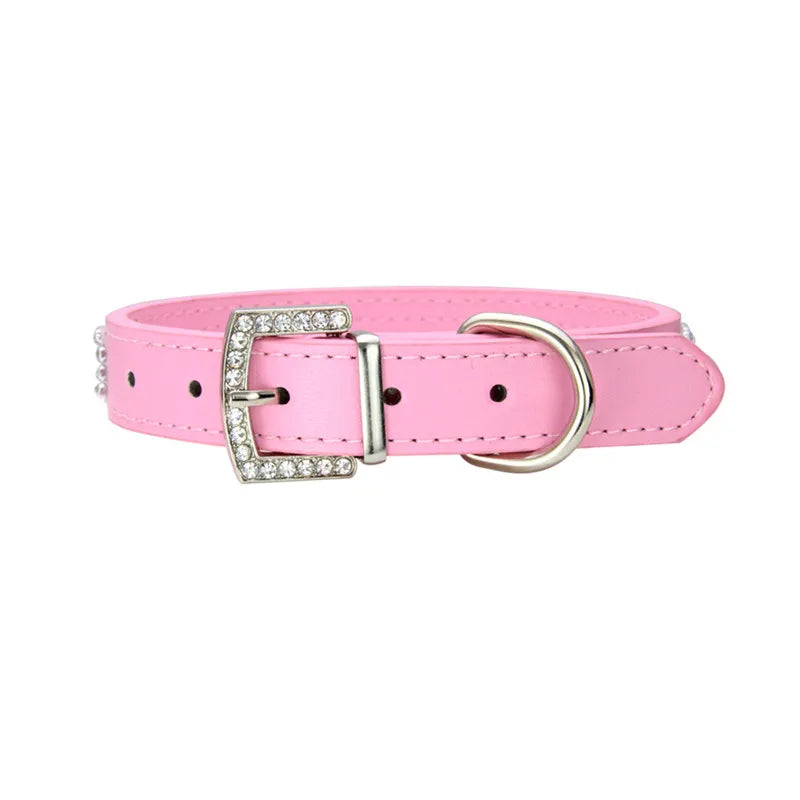 Wildleder Kristall Strass Hundehalsband Verstellbar Glitzer Halsband mit Zinklegierung Schnalle für Kleine Hunde Katzen Kaufschwan®