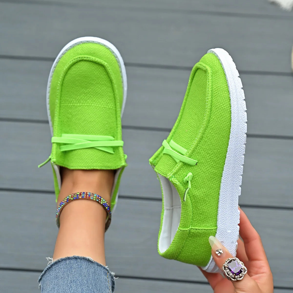 Frühling & Herbst Damen Vulcanized Sportschuhe – Modische Flache Sneaker | Bequeme Freizeitschuhe für Jeden Tag Kaufschwan® Hellgrün 43