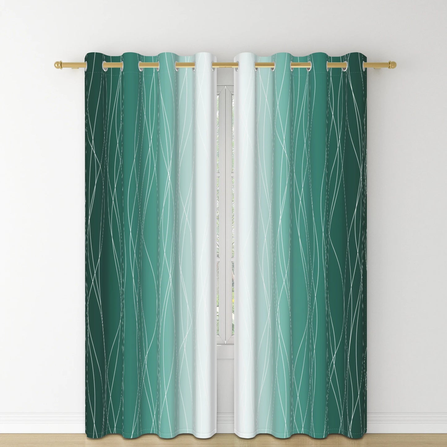 Hochwertige Verdunkelungsvorhang 2 Stück/Set - Effektive Verdunkelung - Wärmeisolierung und Energieeinsparung Kaufschwan® Grün - Türkisgrün 66x160cm 2 Stück Stangentasche