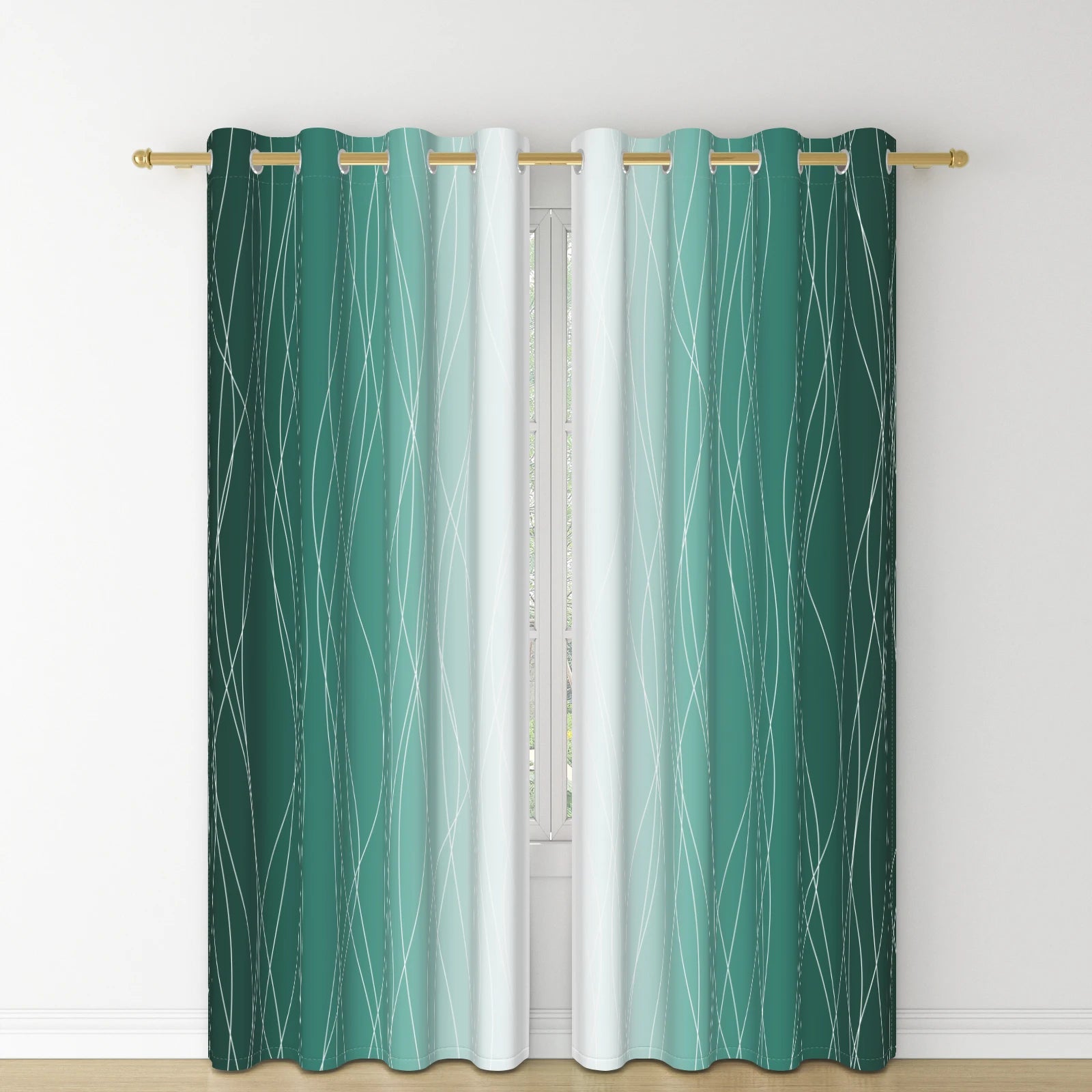 Hochwertige Verdunkelungsvorhang 2 Stück/Set - Effektive Verdunkelung - Wärmeisolierung und Energieeinsparung Kaufschwan® Grün - Türkisgrün 66x160cm 2 Stück Stangentasche