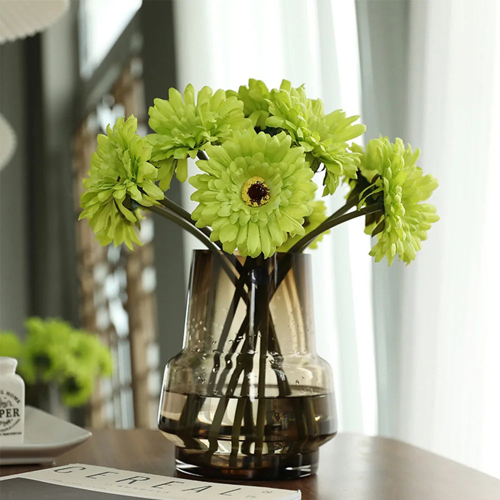 5/10 Stück Künstliche Seiden-Gerbera-Blütenköpfe – Realistische Marger – Kaufschwan®
