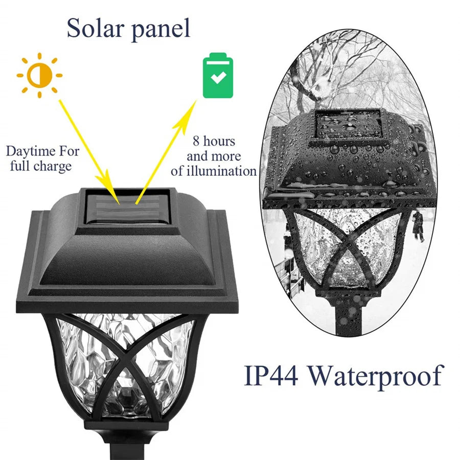 Outdoor LED Solar Rasenlampen 2 Stück – Wasserdichte Weg- & Hofleuchten für Garten- und Landschaftsbeleuchtung Kaufschwan®