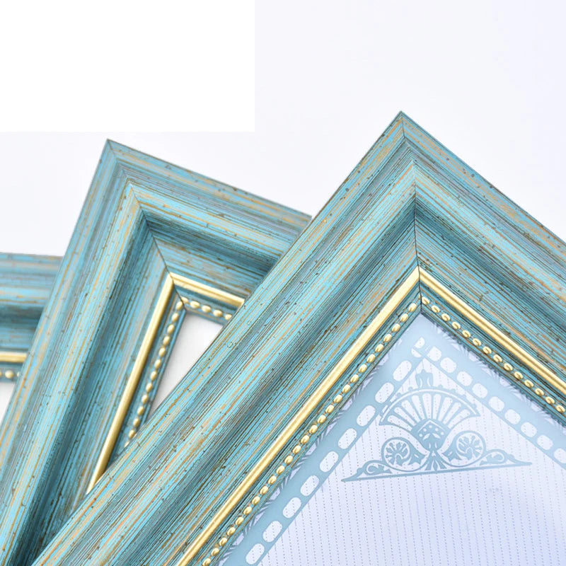 Vintage Bilderrahmen – Rustikale Tisch- und Nachttisch Dekoration für Familienfotos Kaufschwan® Hellblau 4 Inch