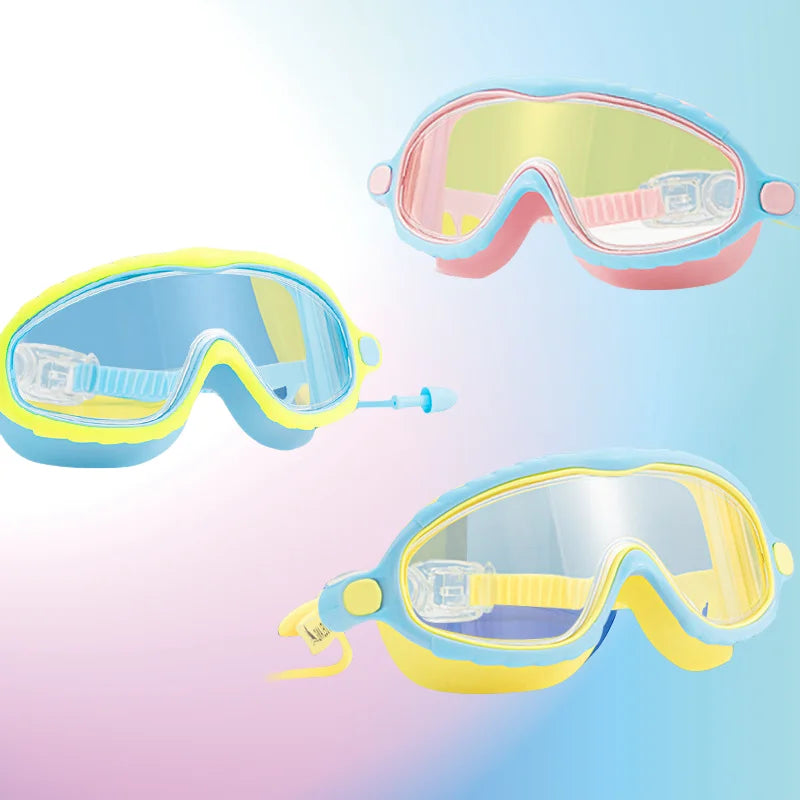 Kinder Schwimmbrille für Jungen & Mädchen (3–15 Jahre) | Großes Sichtfeld in HD | Anti-Beschlag | Auslaufsicher | Weiches Silikon für bequemen Sitz Kaufschwan®