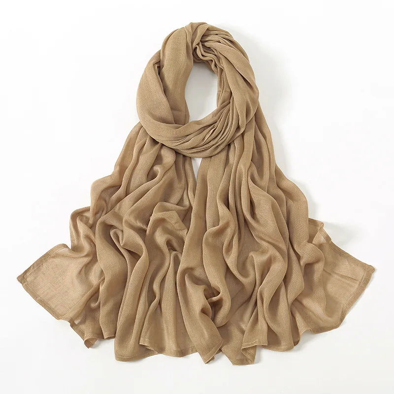 Damen Hijab Schal aus Baumwolle, Rayon & Modal – Großformat 190×85cm | Muslimisches Kopftuch, Eleganter Turban & Umschlagtuch