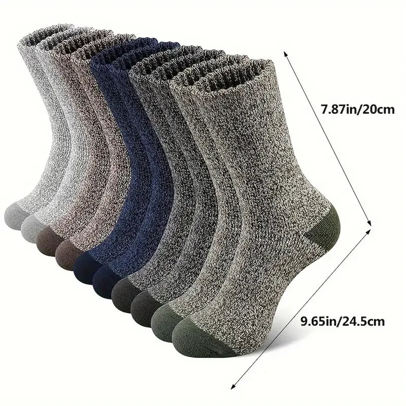 5 Paare Herren Merinowollsocken | Extra Dicke Thermo-Wandersocken für Kaltes Wetter Kaufschwan®