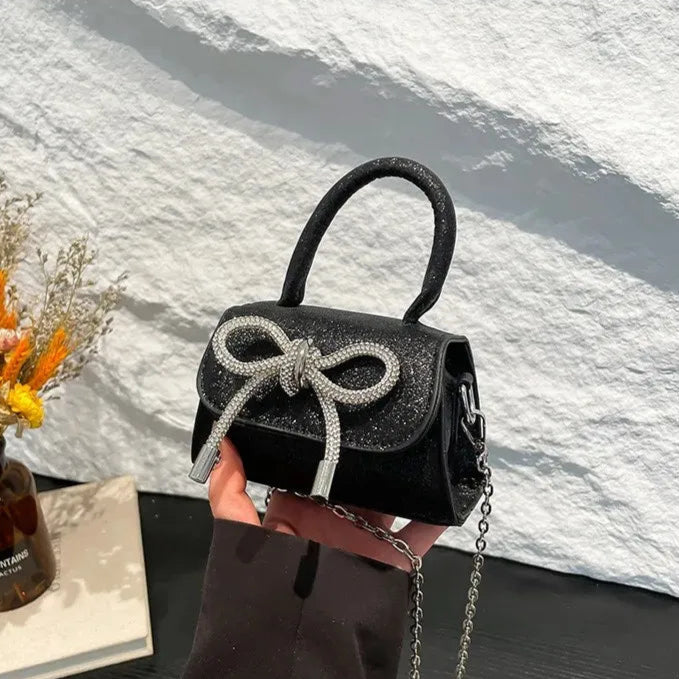 Bunte Schultertasche mit Schmetterlingsknoten – PU Leder Crossbody Ketten-Satchel & Handtasche für Damen Kaufschwan®