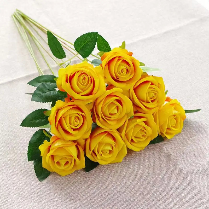 1/5/10/20 Stück Künstliche Rosen – Realistische Seidenrosen füar Hochzeit & Wohndekoration | Eleganter Rosenstrauß aus Kunstblumen