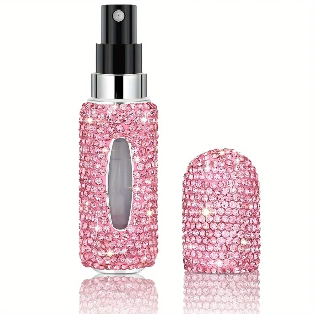 Bling Spray Bottle Rhinestone Perfume Travel Refillable Perfume Atomizer Bottle 5ml Portable Mini Perfume Spray Dispensers Gift Kaufschwan® Rosa 5ml