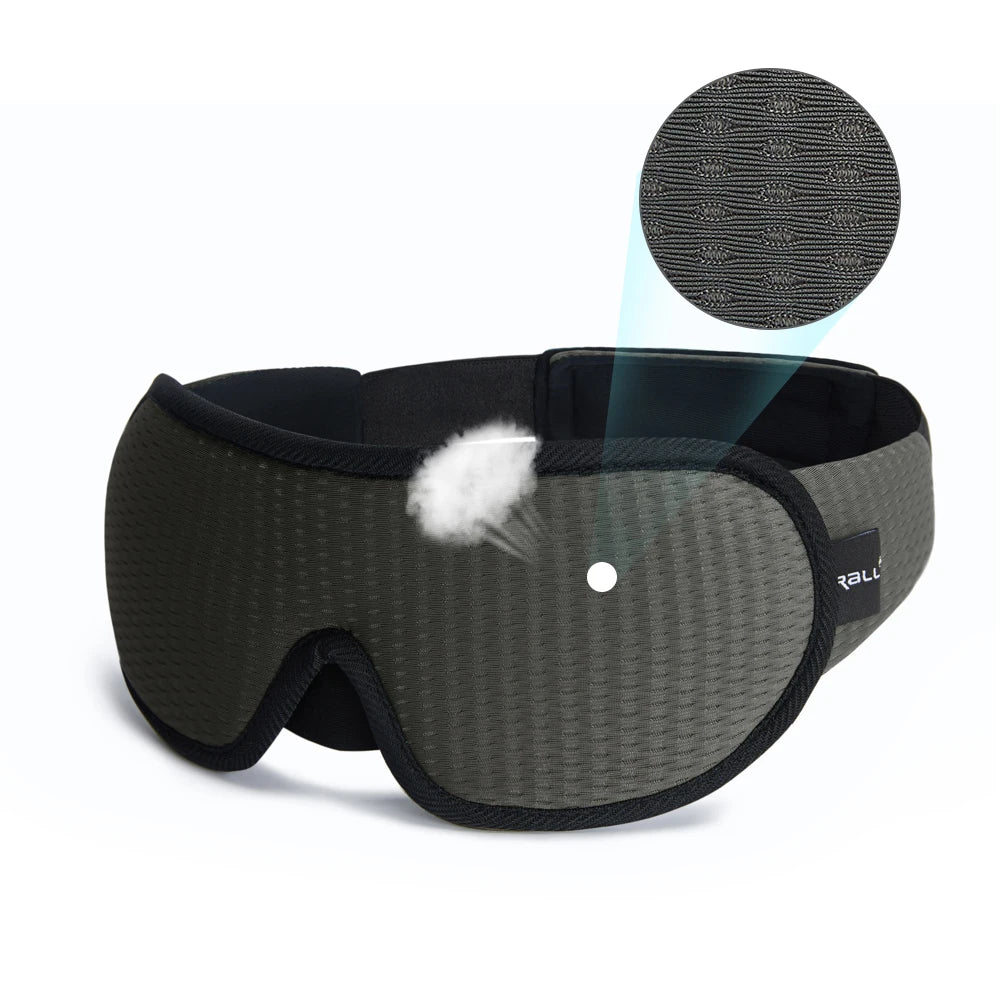 3D Sleeping Mask Block Out Light Soft Padded Sleep Mask For Eyes Slaapmasker Eye Shade Blindfold Sleeping Aid Face Mask Eyepatch Kaufschwan® Grau
