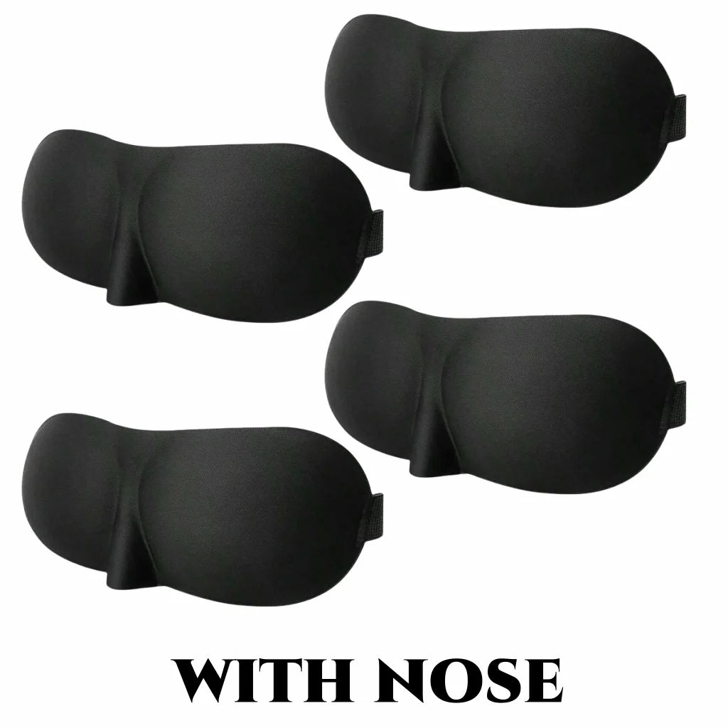 3D Schlafmaske mit Kontur | 100% Lichtblockierende Augenmaske | Ultrasofte, Hautfreundliche & Atmungsaktive Augenabdeckung für Schlaf, Reisen & Yoga Kaufschwan® 4 Stück mit Nase