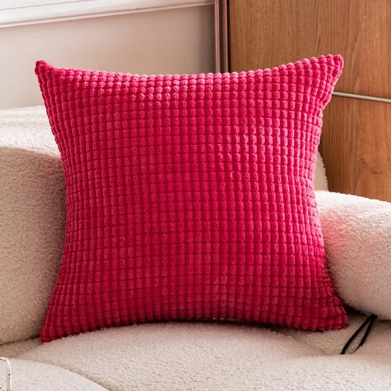 Rote Kissenbezüge | Dekorative Cord-Kissenhüllen | Weihnachts-Deko für Zuhause Kaufschwan® Rosenrot 40x40CM
