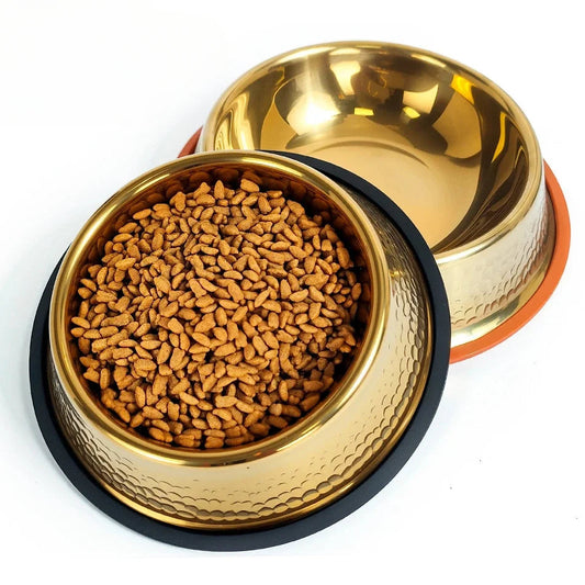 Luxuriöser Edelstahl Futternapf – Rutschfeste Haustierschüssel in Gold-Optik Kaufschwan®